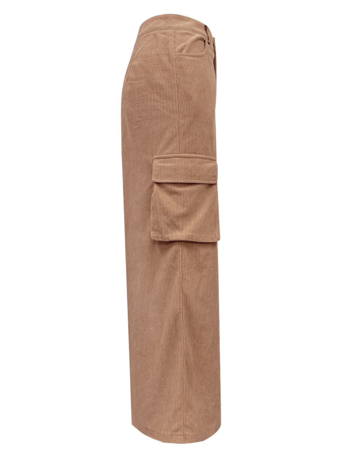 Slit Corduroy Maxi Skirt with Pockets