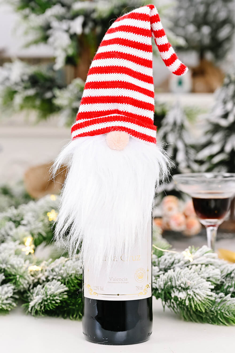 4-Pack Christmas Faceless Gnome Wine Bottle Covers