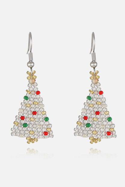 Beaded Christmas Tree Earrings