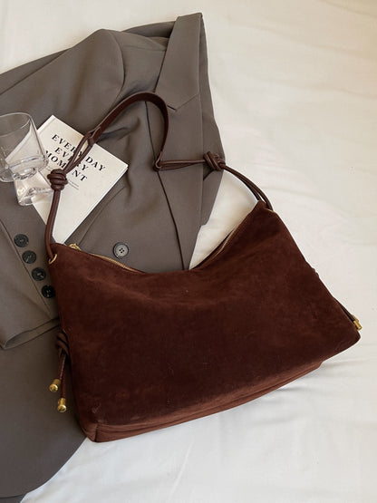 Suede Large Shoulder Bag