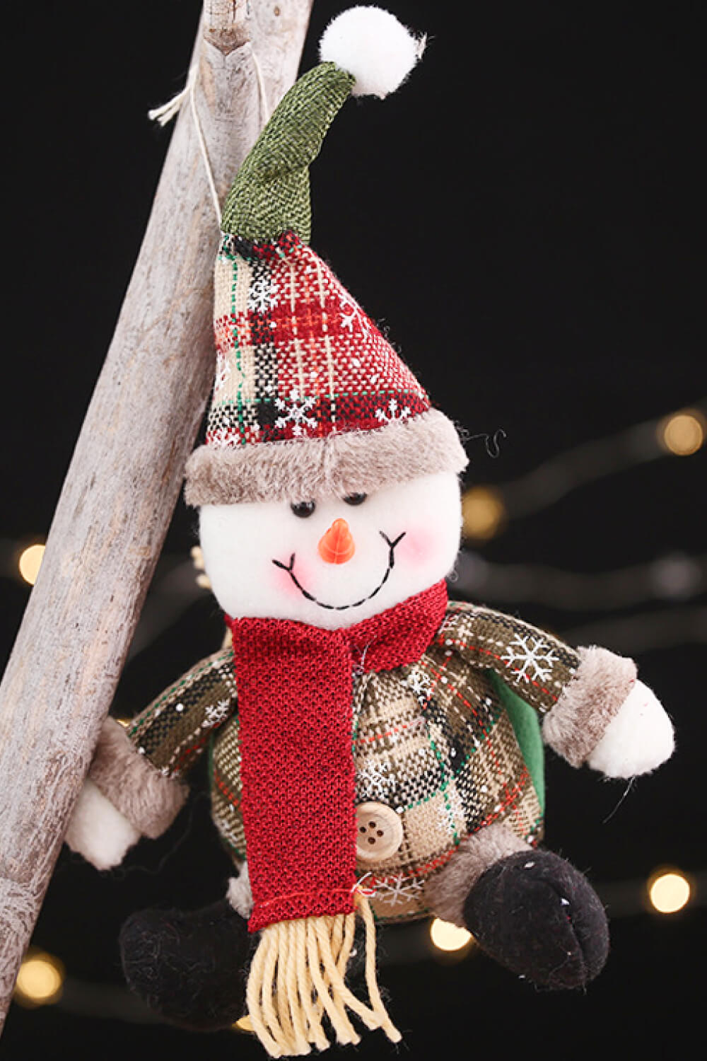 3-Pack Plush Christmas Figure Ornaments