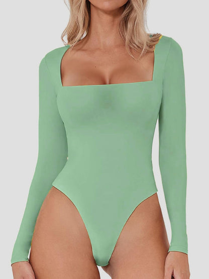 Square Neck Long Sleeve Bodysuit