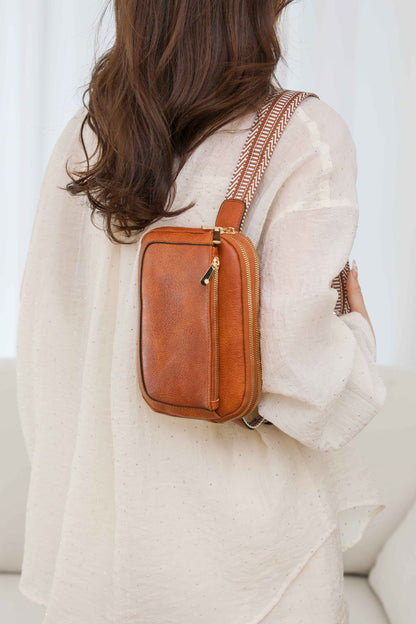 PU Leather Rectangle Crossbody Bag