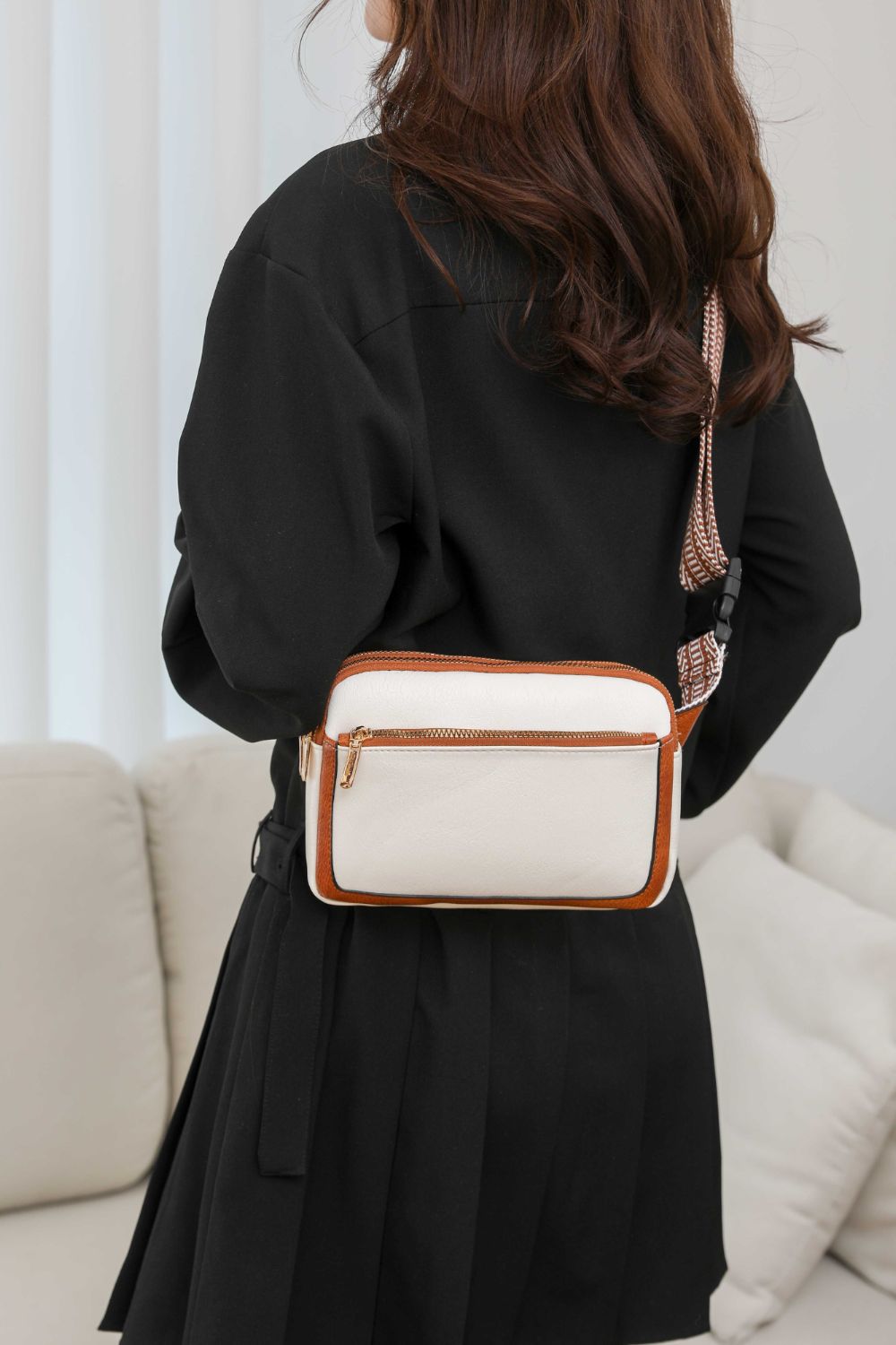 PU Leather Rectangle Crossbody Bag