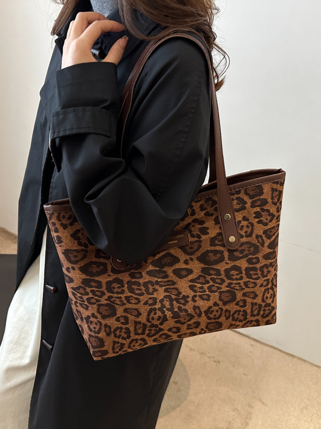 Leopard Polyester Tote Bag